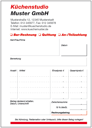 Barverkauf / Rechn. / Quittung DIN A6